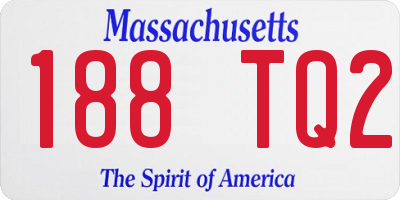 MA license plate 188TQ2