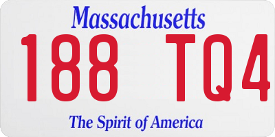 MA license plate 188TQ4