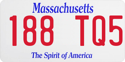 MA license plate 188TQ5