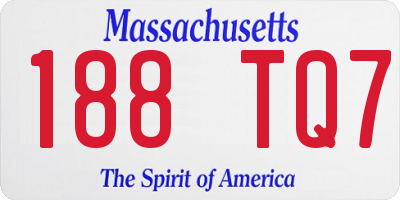 MA license plate 188TQ7