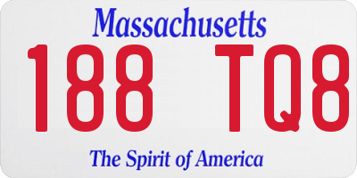 MA license plate 188TQ8