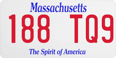 MA license plate 188TQ9
