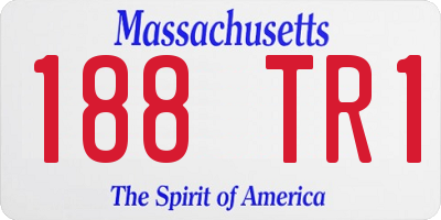 MA license plate 188TR1