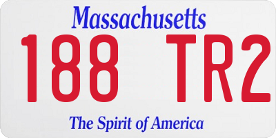 MA license plate 188TR2