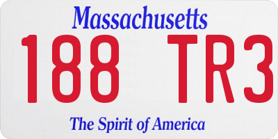 MA license plate 188TR3