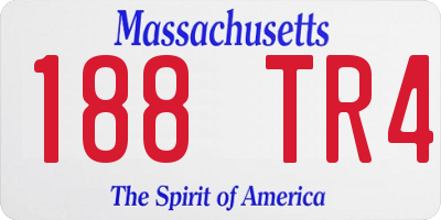 MA license plate 188TR4