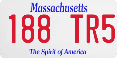MA license plate 188TR5