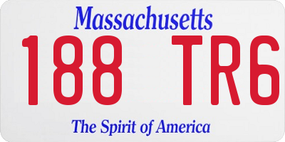 MA license plate 188TR6
