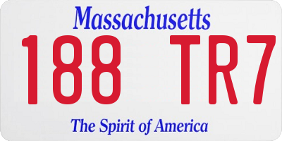 MA license plate 188TR7