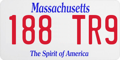 MA license plate 188TR9