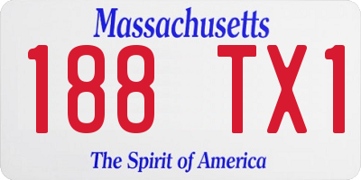 MA license plate 188TX1