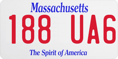 MA license plate 188UA6