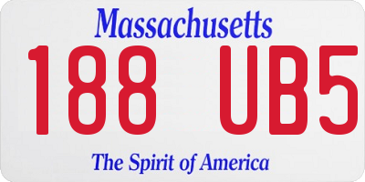 MA license plate 188UB5