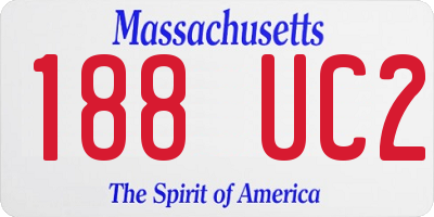 MA license plate 188UC2