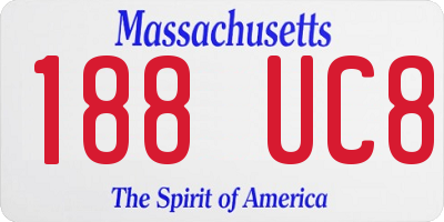 MA license plate 188UC8