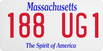 MA license plate 188UG1