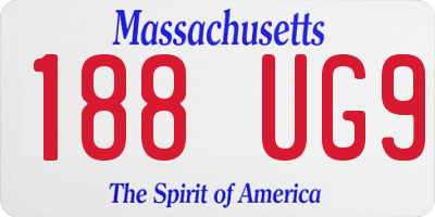 MA license plate 188UG9