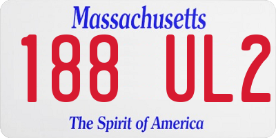 MA license plate 188UL2