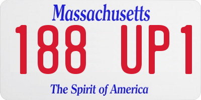 MA license plate 188UP1