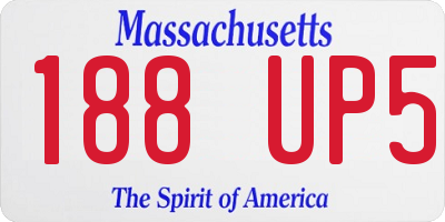 MA license plate 188UP5