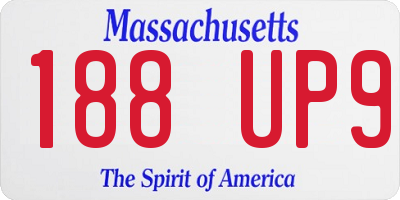 MA license plate 188UP9
