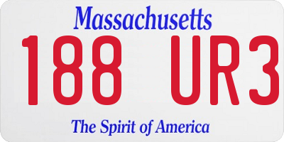 MA license plate 188UR3