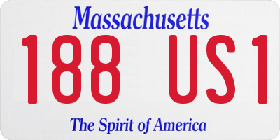 MA license plate 188US1