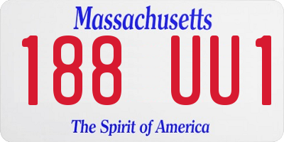 MA license plate 188UU1