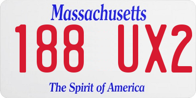 MA license plate 188UX2