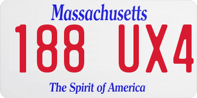 MA license plate 188UX4