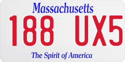 MA license plate 188UX5