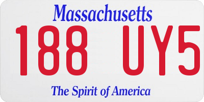 MA license plate 188UY5