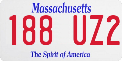 MA license plate 188UZ2