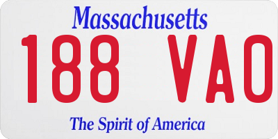 MA license plate 188VA0