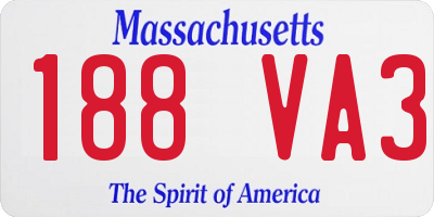 MA license plate 188VA3