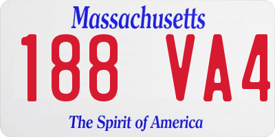 MA license plate 188VA4