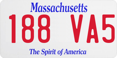 MA license plate 188VA5