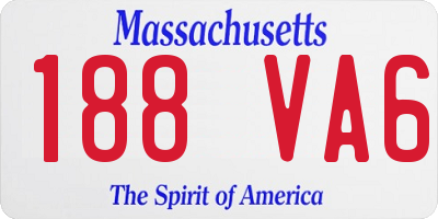 MA license plate 188VA6