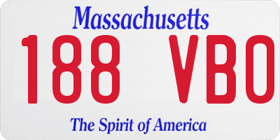 MA license plate 188VB0