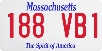 MA license plate 188VB1