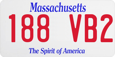 MA license plate 188VB2