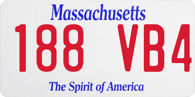 MA license plate 188VB4