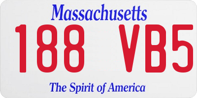 MA license plate 188VB5