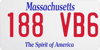 MA license plate 188VB6