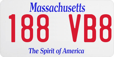 MA license plate 188VB8