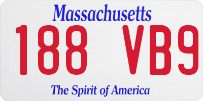 MA license plate 188VB9