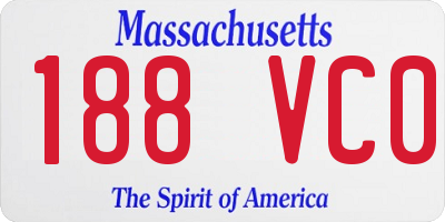 MA license plate 188VC0