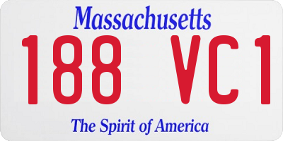 MA license plate 188VC1