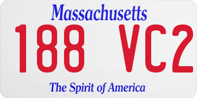 MA license plate 188VC2