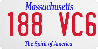 MA license plate 188VC6